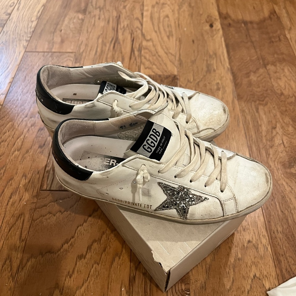 Golden Goose White and Black Sneakers size 38